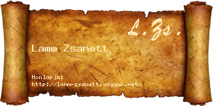 Lamm Zsanett névjegykártya